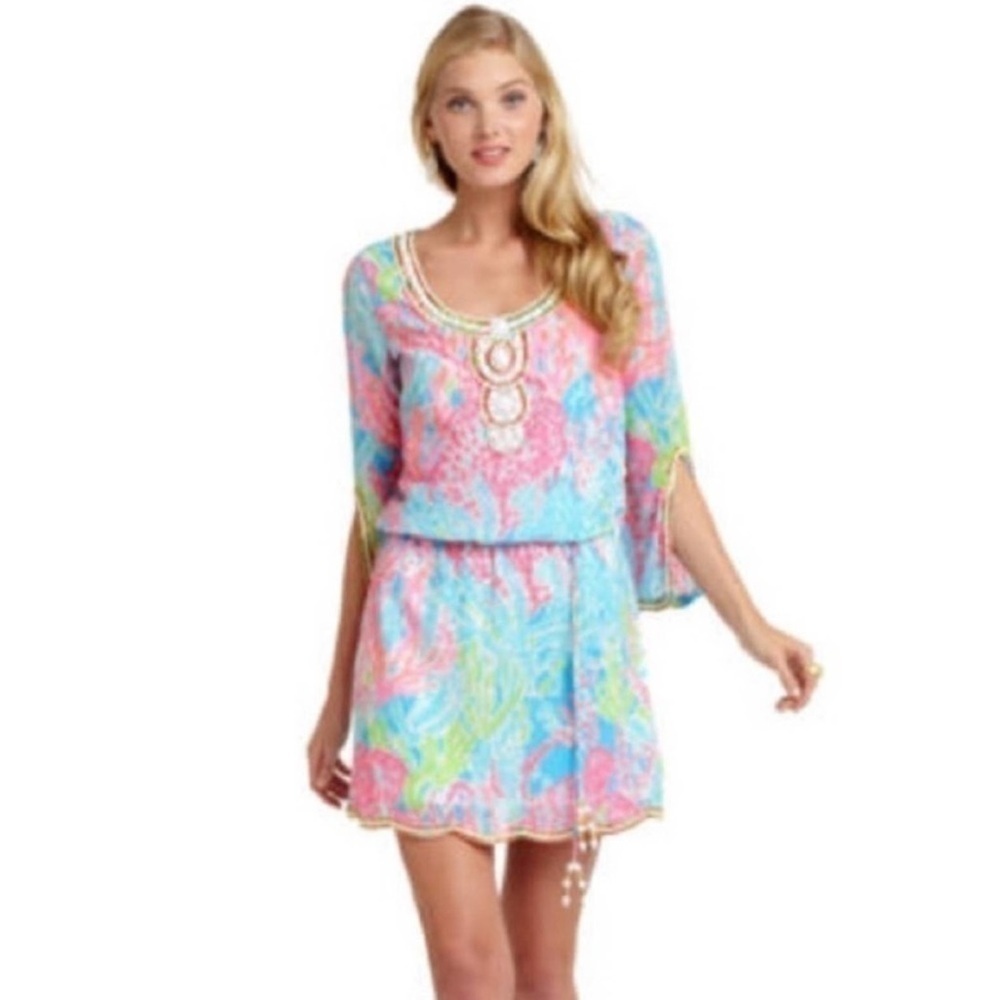 Lilly Pulitzer Delisa Dress Let's Cha Cha Size S - Picture 2 of 13